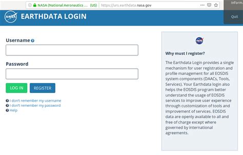 erodats|Earthdata Login